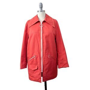 Vintage Misty Harbor 70s Red Mod Jacket Zip Front Women’s Size 10